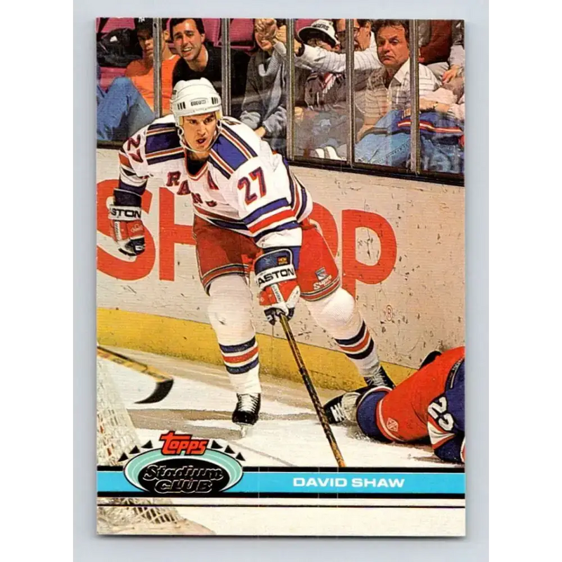 1991-92 Topps Stadium Club #306 David Shaw NM-MT New York Rangers Hockey Card - Hockey Card Single