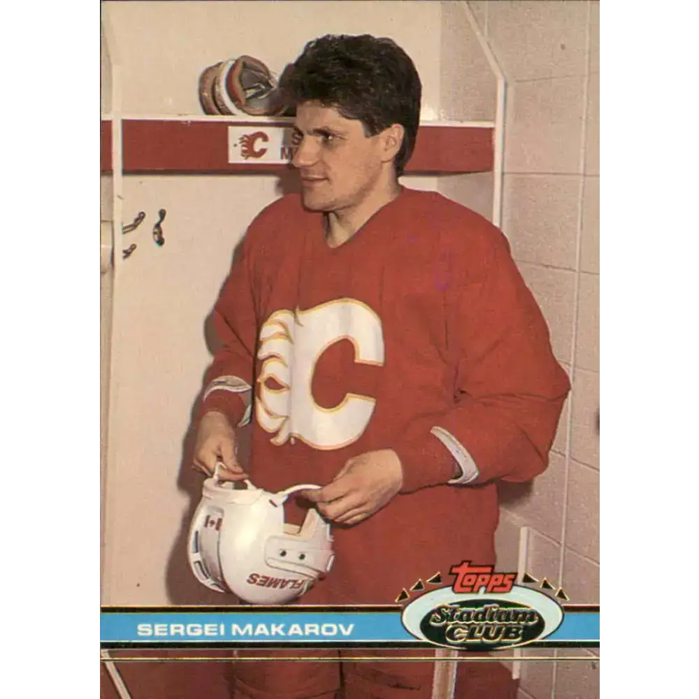 1991-92 Topps Stadium Club #31 Sergei Makarov NM-MT Calgary Flames Hockey Card - Hockey Card Single