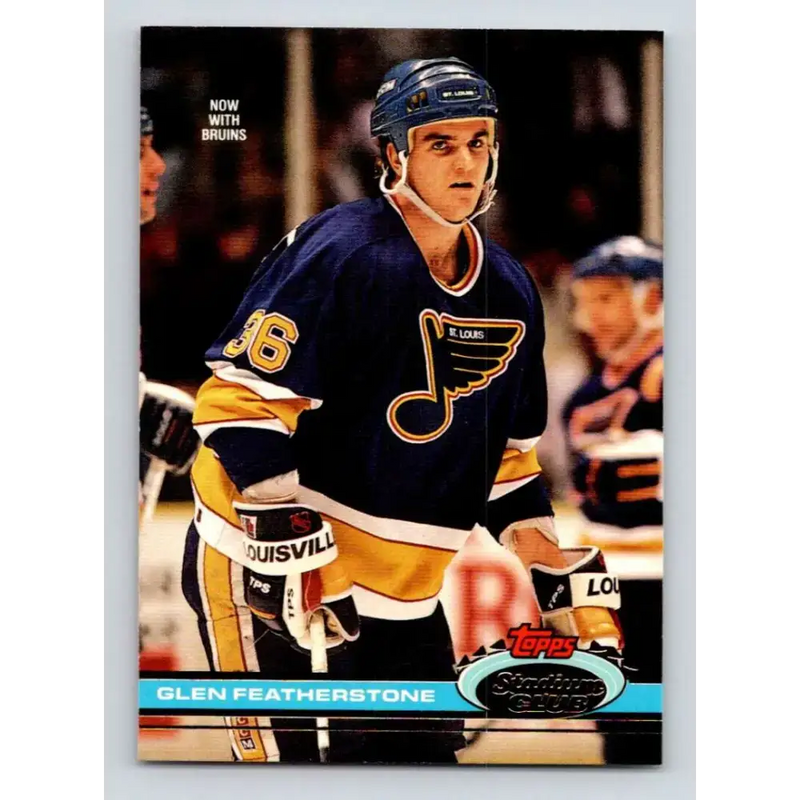 1991-92 Topps Stadium Club #319 Glen Featherstone NM-MT Boston Bruins Hockey Card - Hockey Card Single