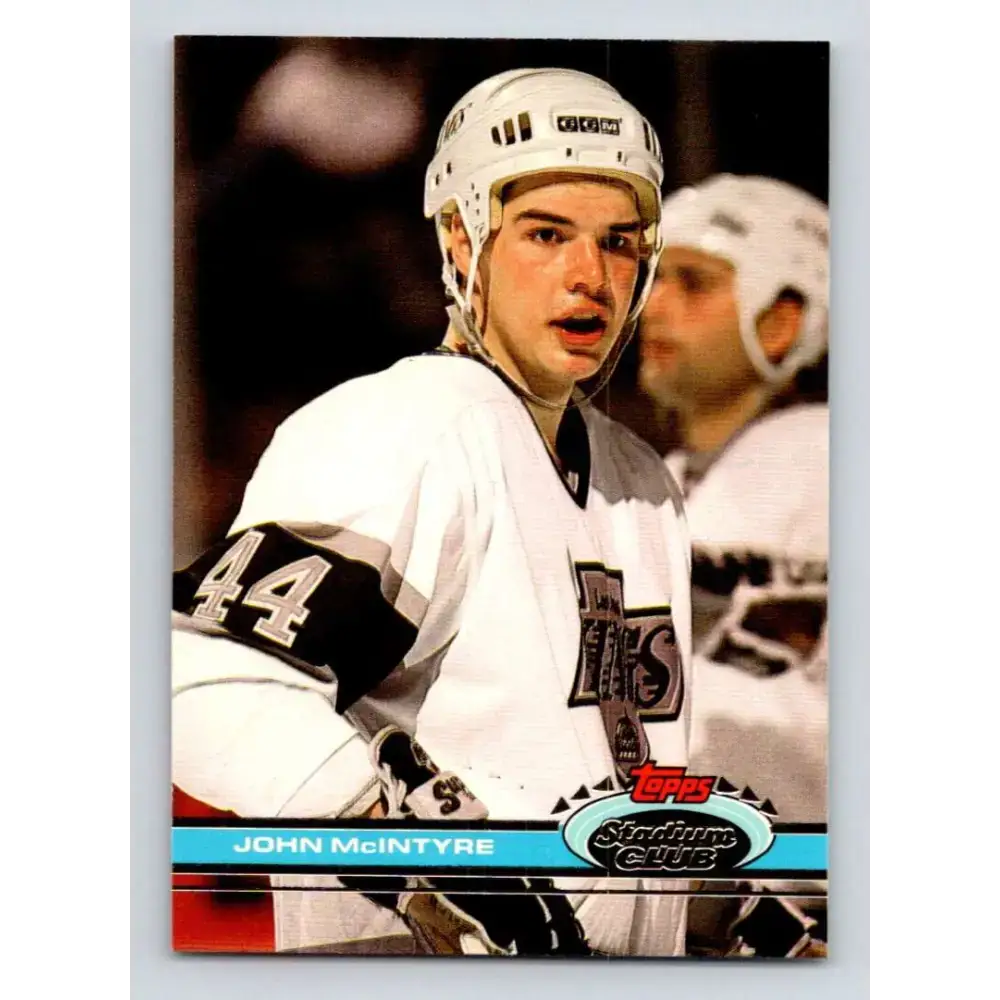 1991-92 Topps Stadium Club #324 John McIntyre NM-MT Los Angeles Kings Hockey Card - Hockey Card Single