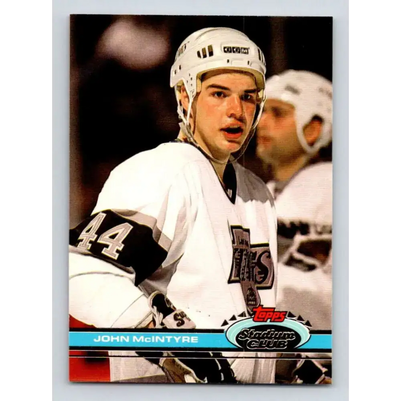 1991-92 Topps Stadium Club #324 John McIntyre NM-MT Los Angeles Kings Hockey Card - Hockey Card Single