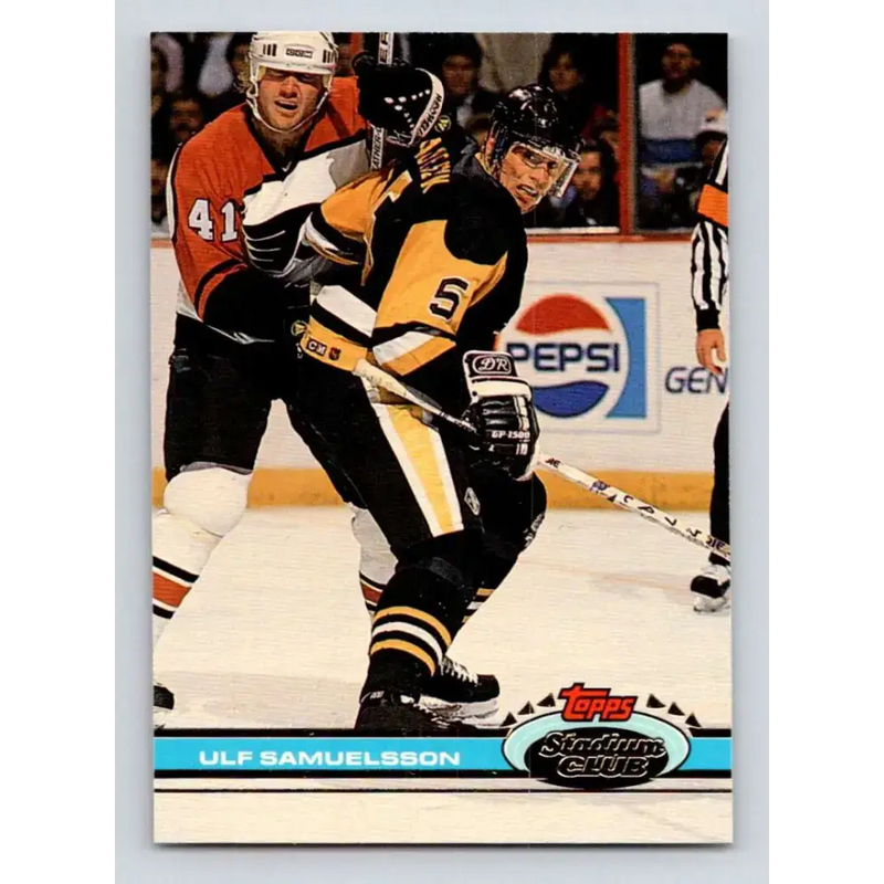 1991-92 Topps Stadium Club #328 Ulf Samuelsson NM-MT Pittsburgh Penguins Hockey Card - Hockey Card Single