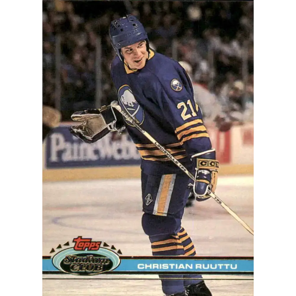 1991-92 Topps Stadium Club #33 Christian Ruuttu NM-MT Buffalo Sabres Hockey Card - Hockey Card Single
