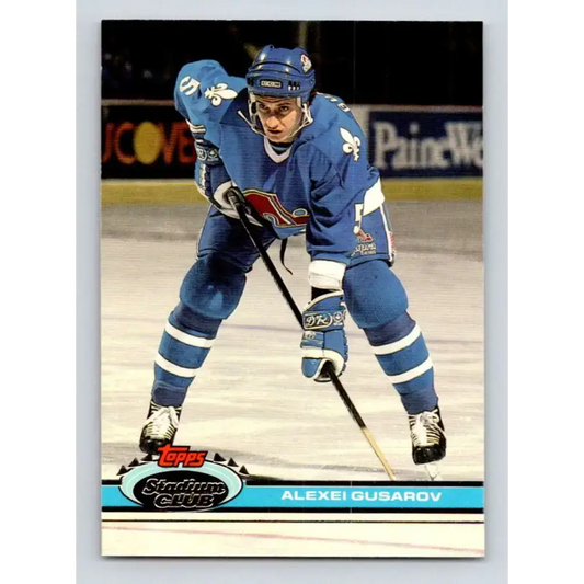 1991-92 Topps Stadium Club #330 Alexei Gusarov NM-MT RC Rookie Quebec Nordiques Hockey Card - Hockey Card Single