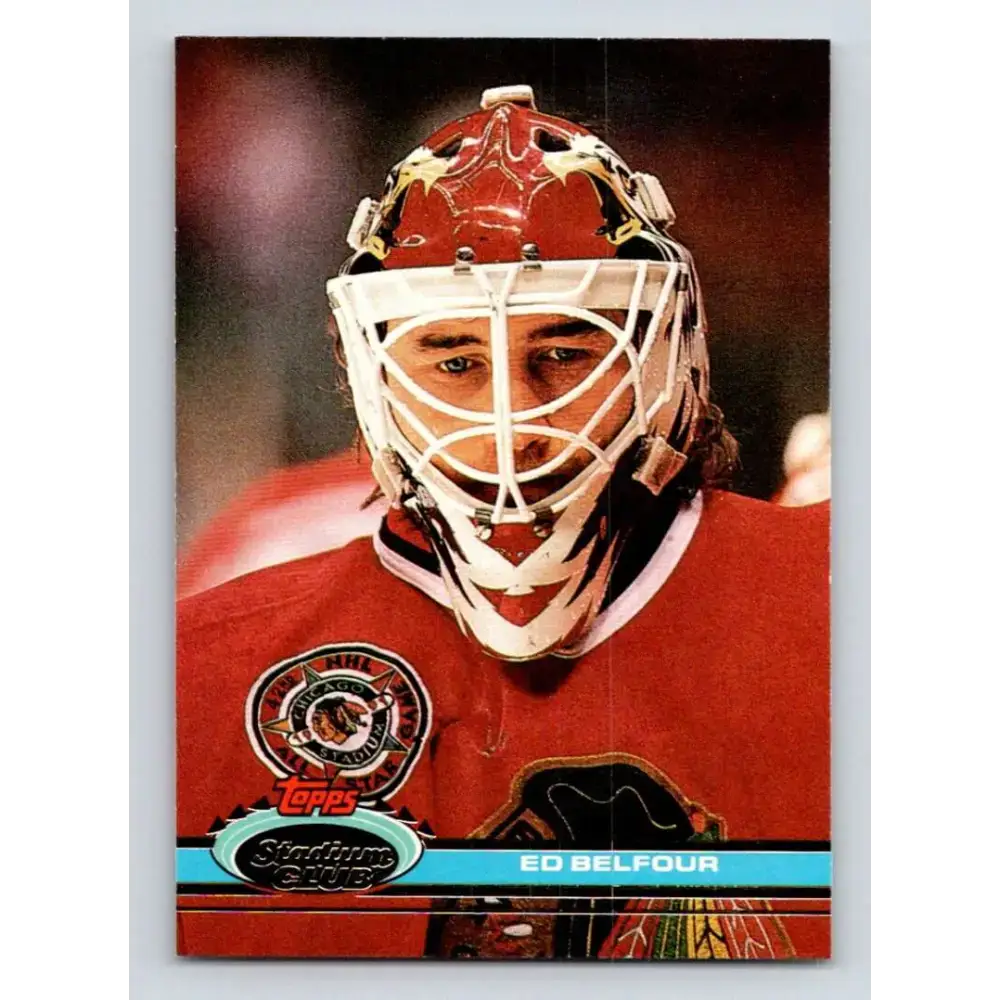 1991-92 Topps Stadium Club #333 Ed Belfour NM-MT Chicago Blackhawks Hockey Card - Hockey Card Single