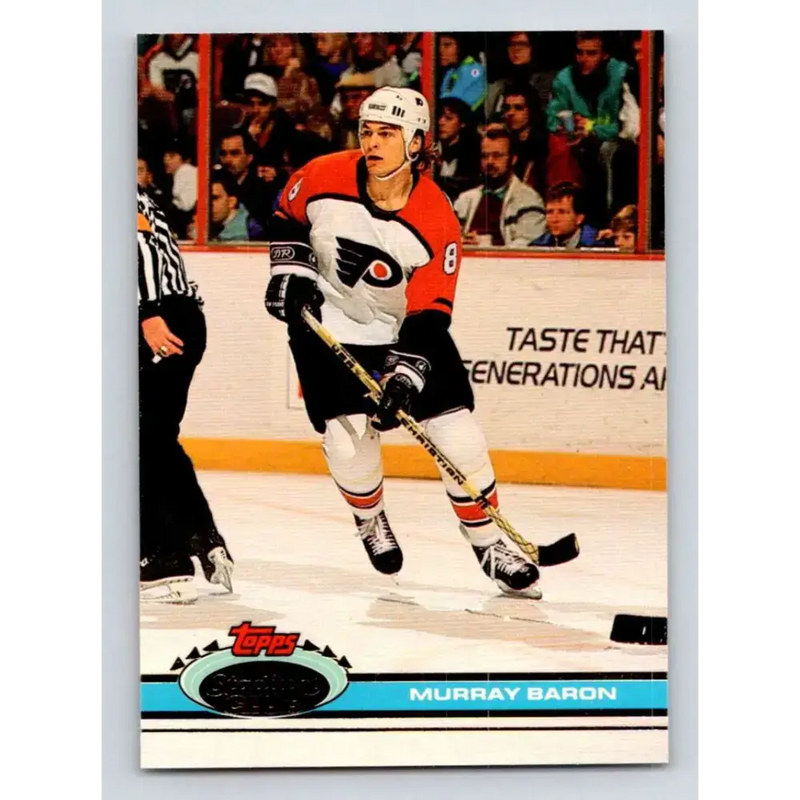 1991-92 Topps Stadium Club #334 Murray Baron NM-MT Philadelphia Flyers Hockey Card - Hockey Card Single