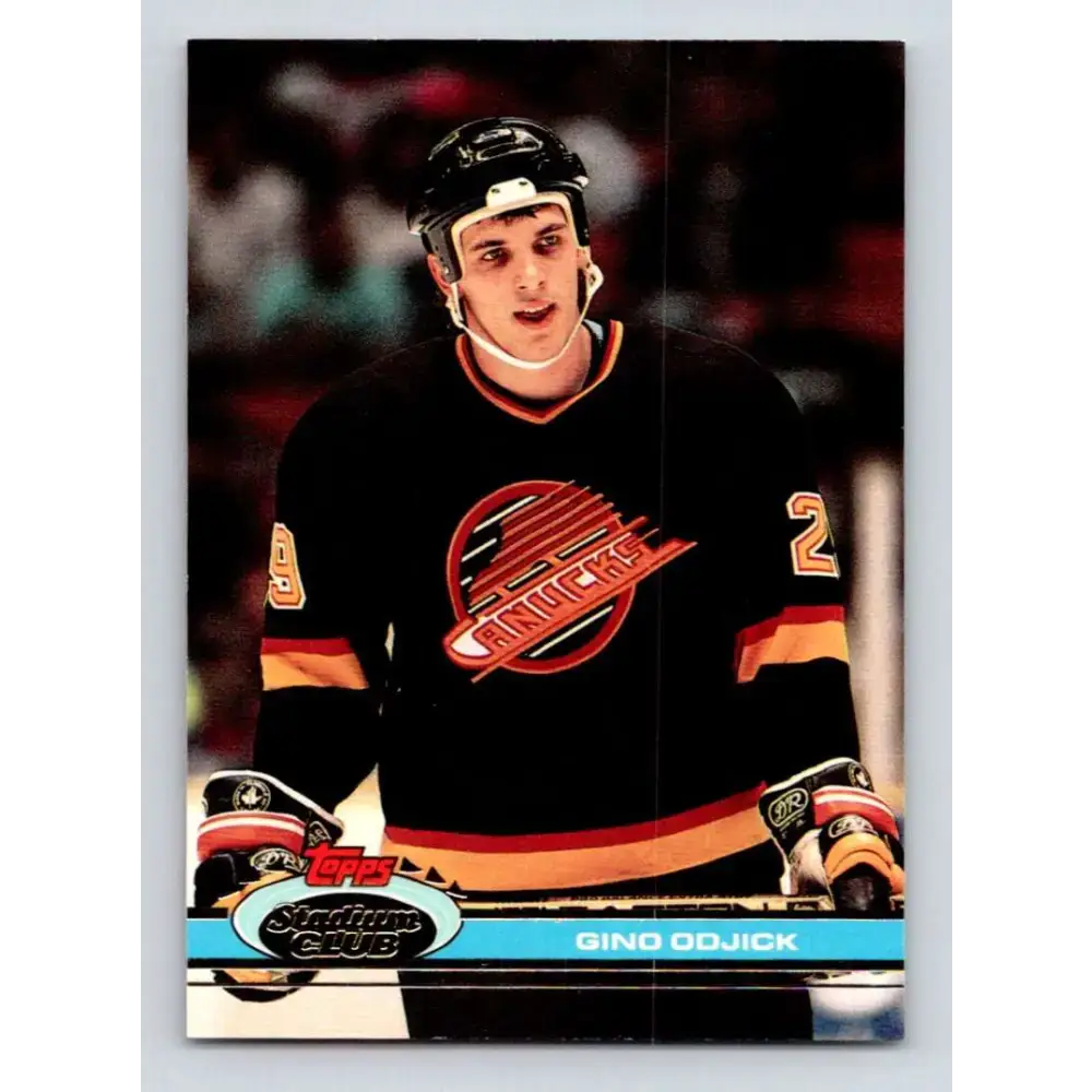 1991-92 Topps Stadium Club #338 Gino Odjick NM-MT Vancouver Canucks Hockey Card - Hockey Card Single