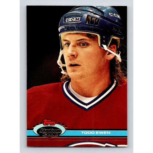 1991-92 Topps Stadium Club #340 Todd Ewen NM-MT Montreal Canadiens Hockey Card - Hockey Card Single