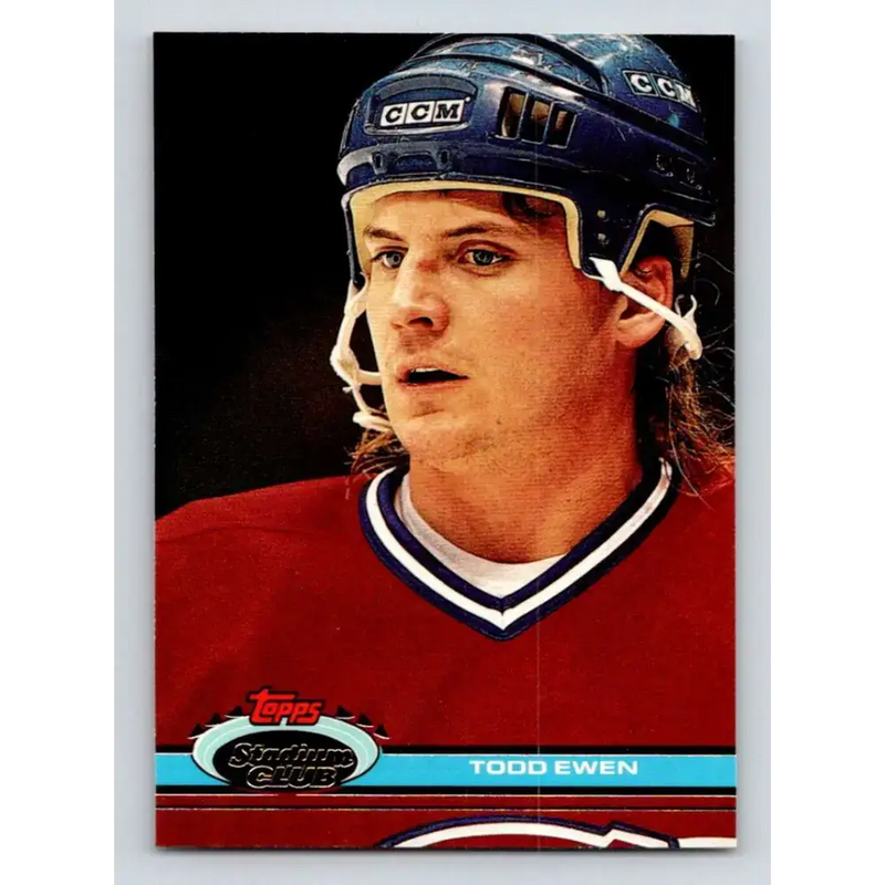 1991-92 Topps Stadium Club #340 Todd Ewen NM-MT Montreal Canadiens Hockey Card - Hockey Card Single
