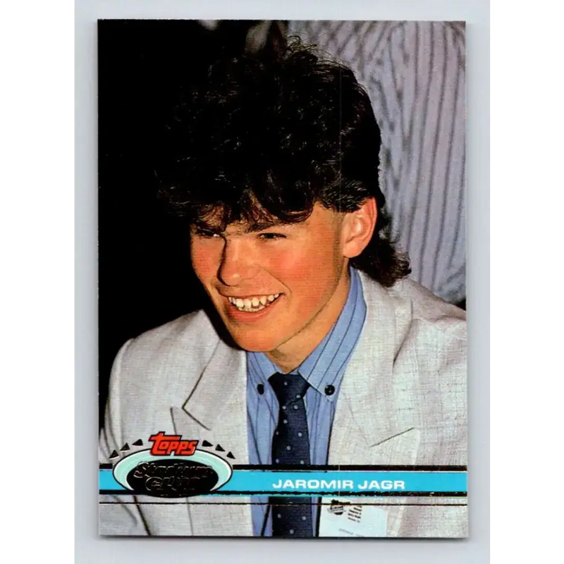 1991-92 Topps Stadium Club #343 Jaromir Jagr NM-MT Pittsburgh Penguins Hockey Card - Hockey Card Single