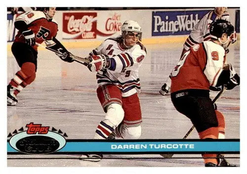 Original gloss Darren Turcotte hockey card from 1991-92 Topps Stadium Club NY Rangers