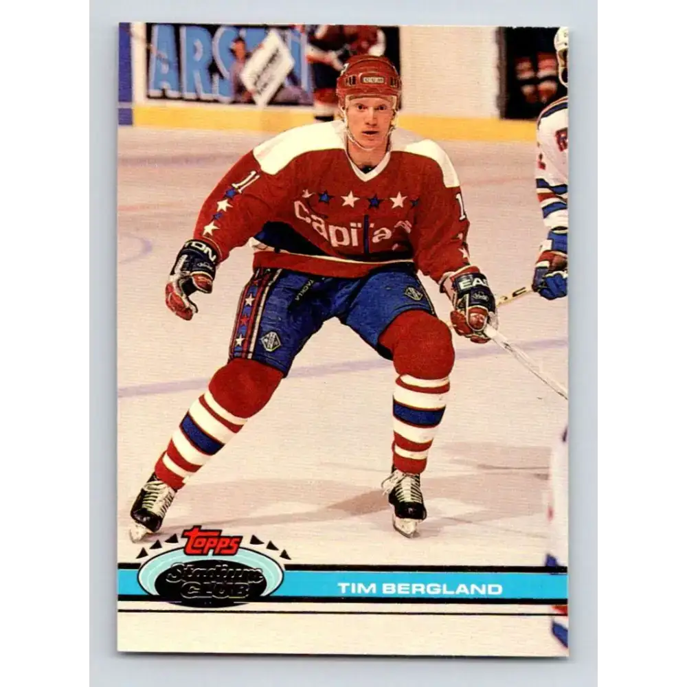 1991-92 Topps Stadium Club #351 Tim Bergland NM-MT Washington Capitals Hockey Card - Hockey Card Single
