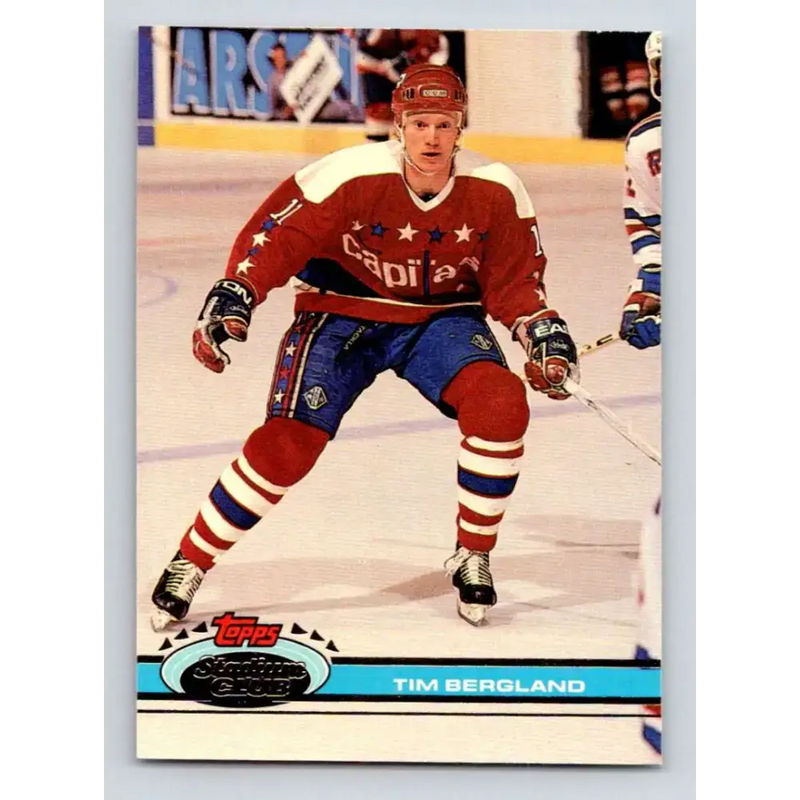 1991-92 Topps Stadium Club #351 Tim Bergland NM-MT Washington Capitals Hockey Card - Hockey Card Single