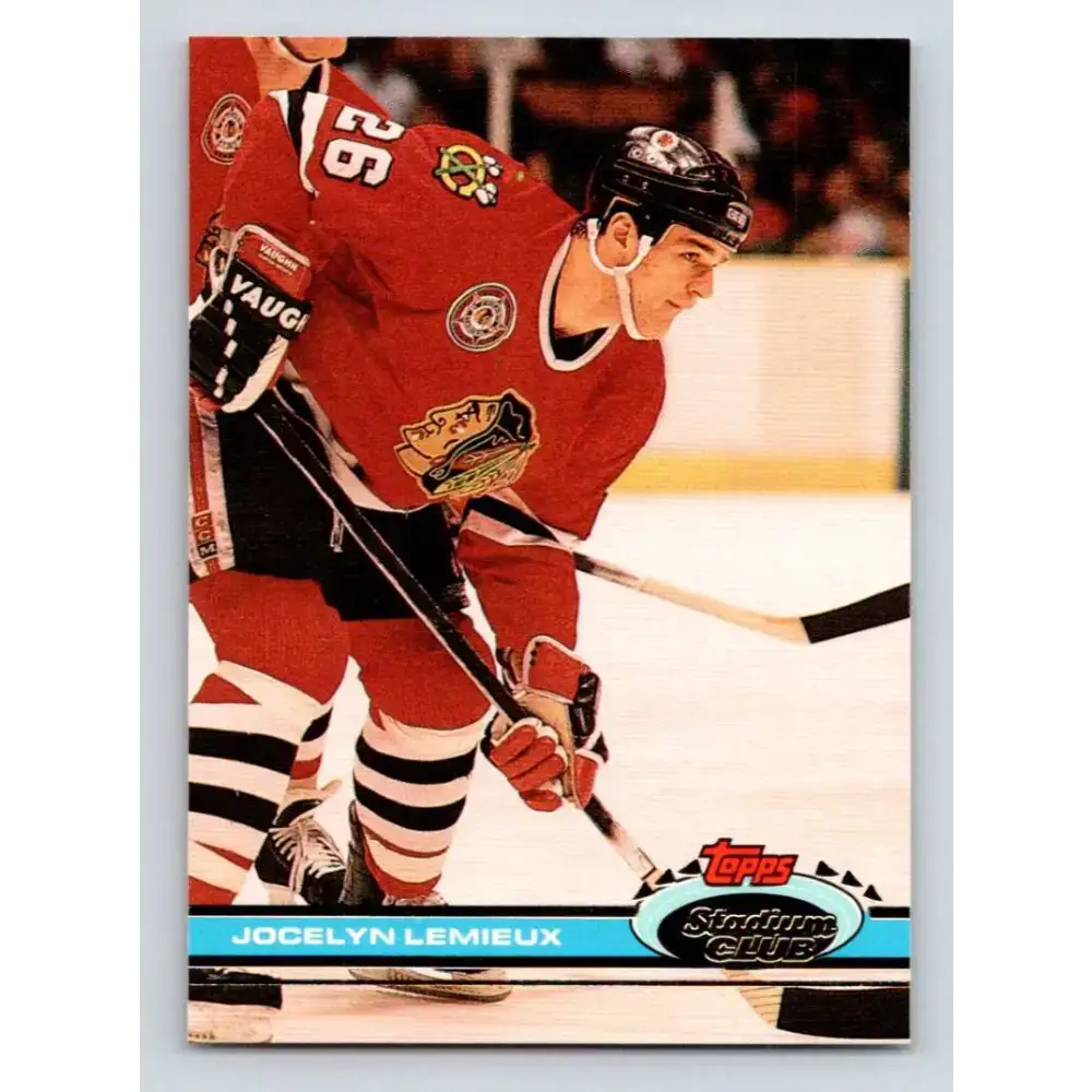 1991-92 Topps Stadium Club #356 Jocelyn Lemieux NM-MT Chicago Blackhawks Hockey Card - Hockey Card Single