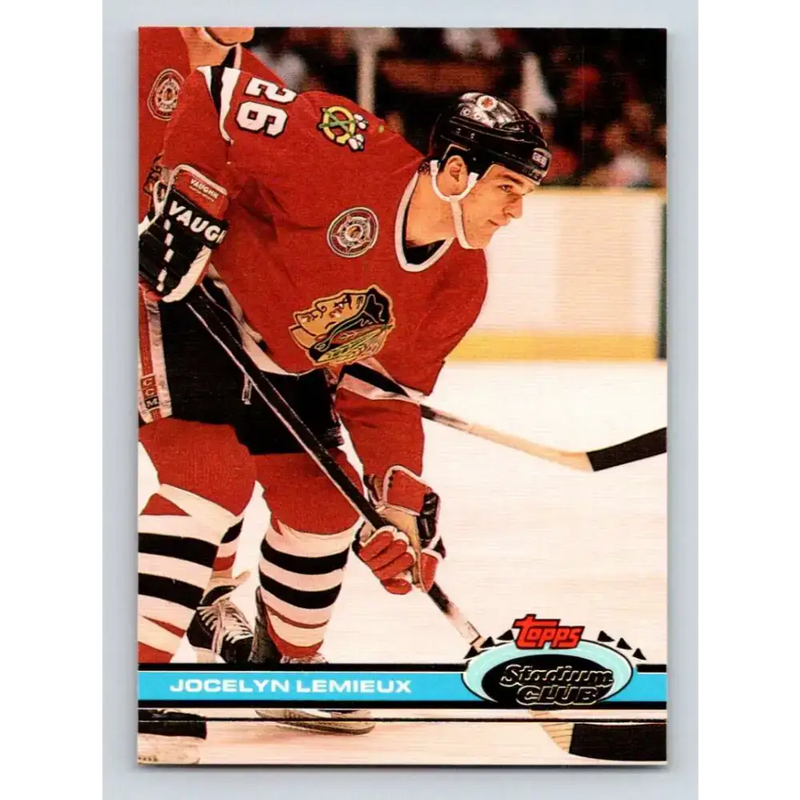 1991-92 Topps Stadium Club #356 Jocelyn Lemieux NM-MT Chicago Blackhawks Hockey Card - Hockey Card Single