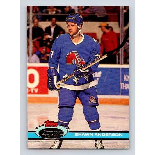 1991-92 Topps Stadium Club #358 Shawn Anderson NM-MT Quebec Nordiques Hockey Card - Hockey Card Single