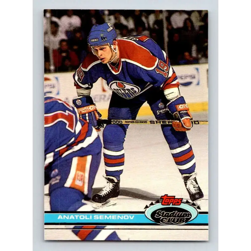 1991-92 Topps Stadium Club #366 Anatoli Semenov NM-MT Edmonton Oilers Hockey Card - Hockey Card Single