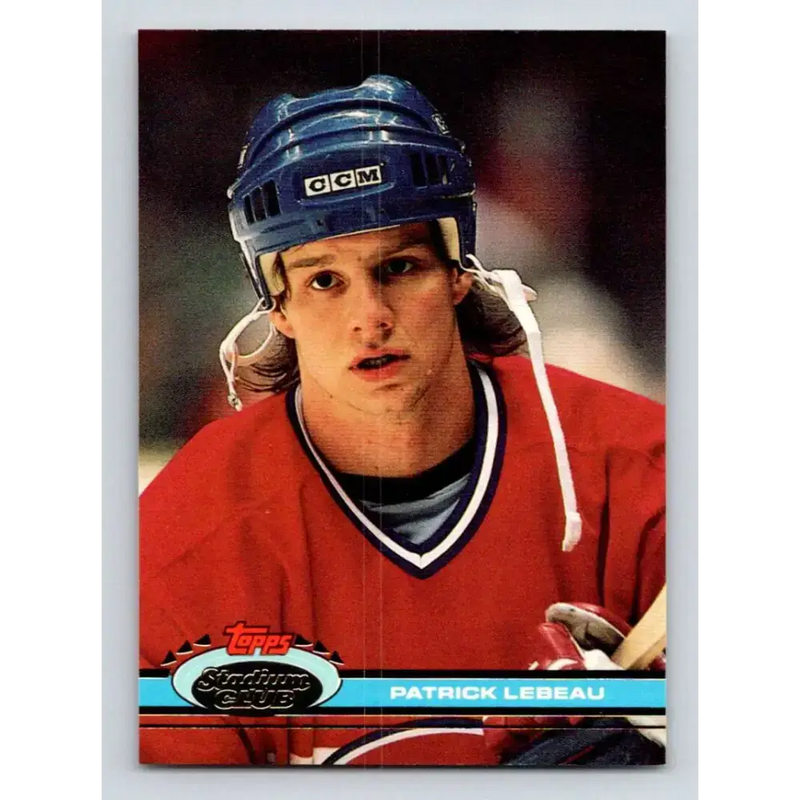 1991-92 Topps Stadium Club #373 Patrick Lebeau UER NM-MT RC Rookie Montreal Canadiens Hockey Card - Hockey Card Single