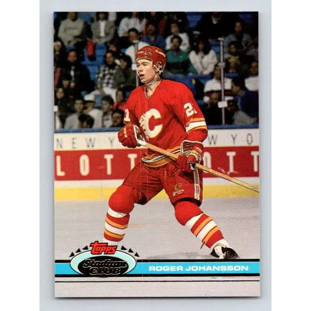 1991-92 Topps Stadium Club #375 Roger Johansson NM-MT Calgary Flames Hockey Card - Hockey Card Single