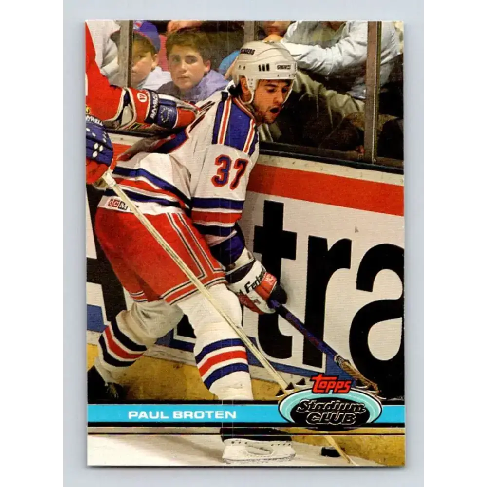1991-92 Topps Stadium Club #376 Paul Broten NM-MT New York Rangers Hockey Card - Hockey Card Single