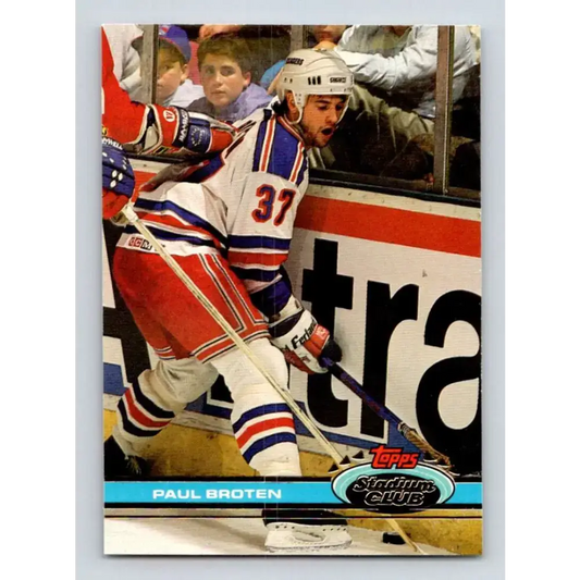 1991-92 Topps Stadium Club #376 Paul Broten NM-MT New York Rangers Hockey Card - Hockey Card Single