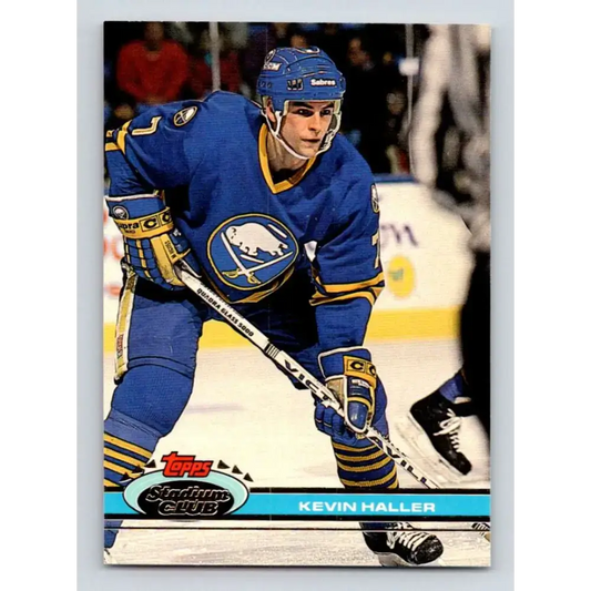 1991-92 Topps Stadium Club #382 Kevin Haller NM-MT RC Rookie Buffalo Sabres Hockey Card - Hockey Card Single