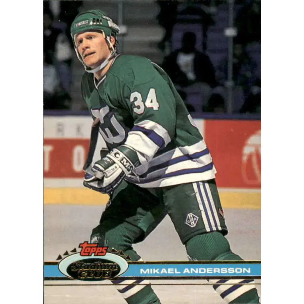 1991-92 Topps Stadium Club #39 Mikael Andersson NM-MT Hartford Whalers Hockey Card - Hockey Card Single