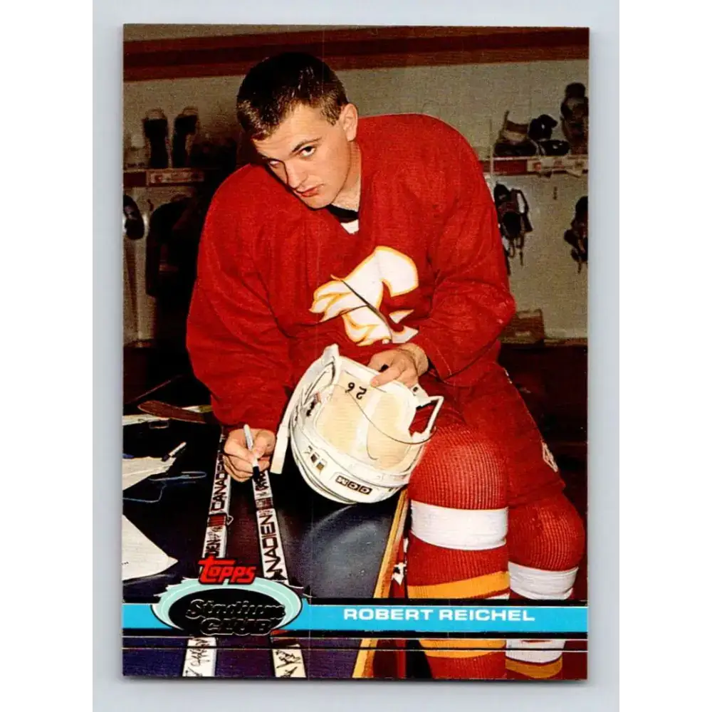 1991-92 Topps Stadium Club #393 Robert Reichel NM-MT Calgary Flames Hockey Card - Hockey Card Single