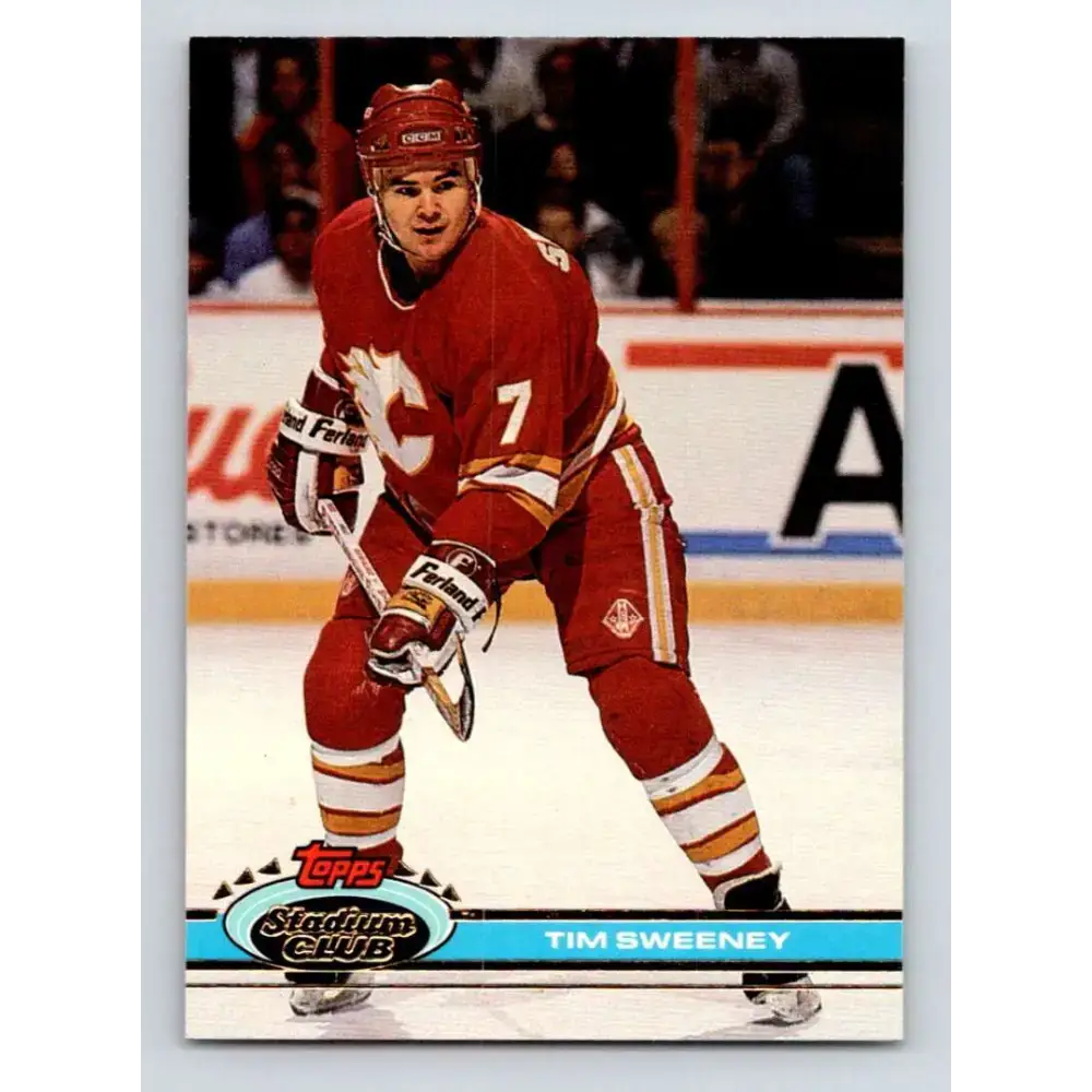 1991-92 Topps Stadium Club #394 Tim Sweeney NM-MT Calgary Flames Hockey Card - Hockey Card Single
