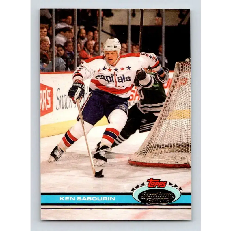 1991-92 Topps Stadium Club #396 Ken Sabourin NM-MT Washington Capitals Hockey Card - Hockey Card Single