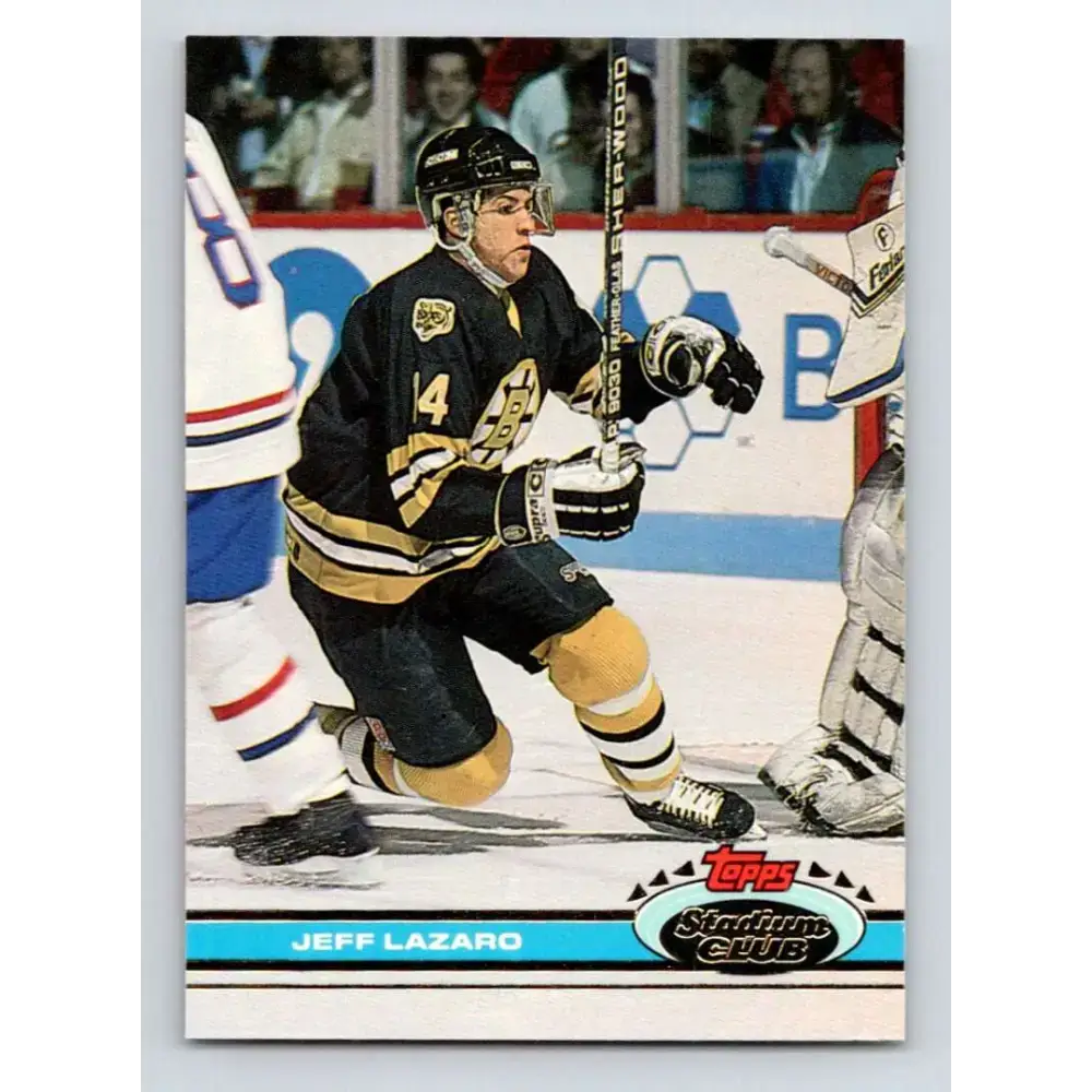 1991-92 Topps Stadium Club #397 Jeff Lazaro NM-MT Boston Bruins Hockey Card - Hockey Card Single
