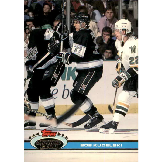 1991-92 Topps Stadium Club #40 Bob Kudelski NM-MT Los Angeles Kings Hockey Card - Hockey Card Single