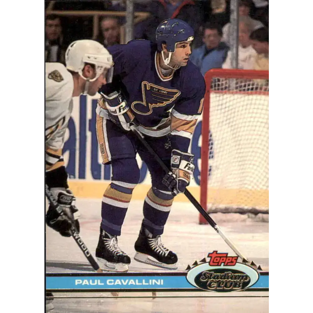 1991-92 Topps Stadium Club #48 Paul Cavallini NM-MT St. Louis Blues Hockey Card - Hockey Card Single