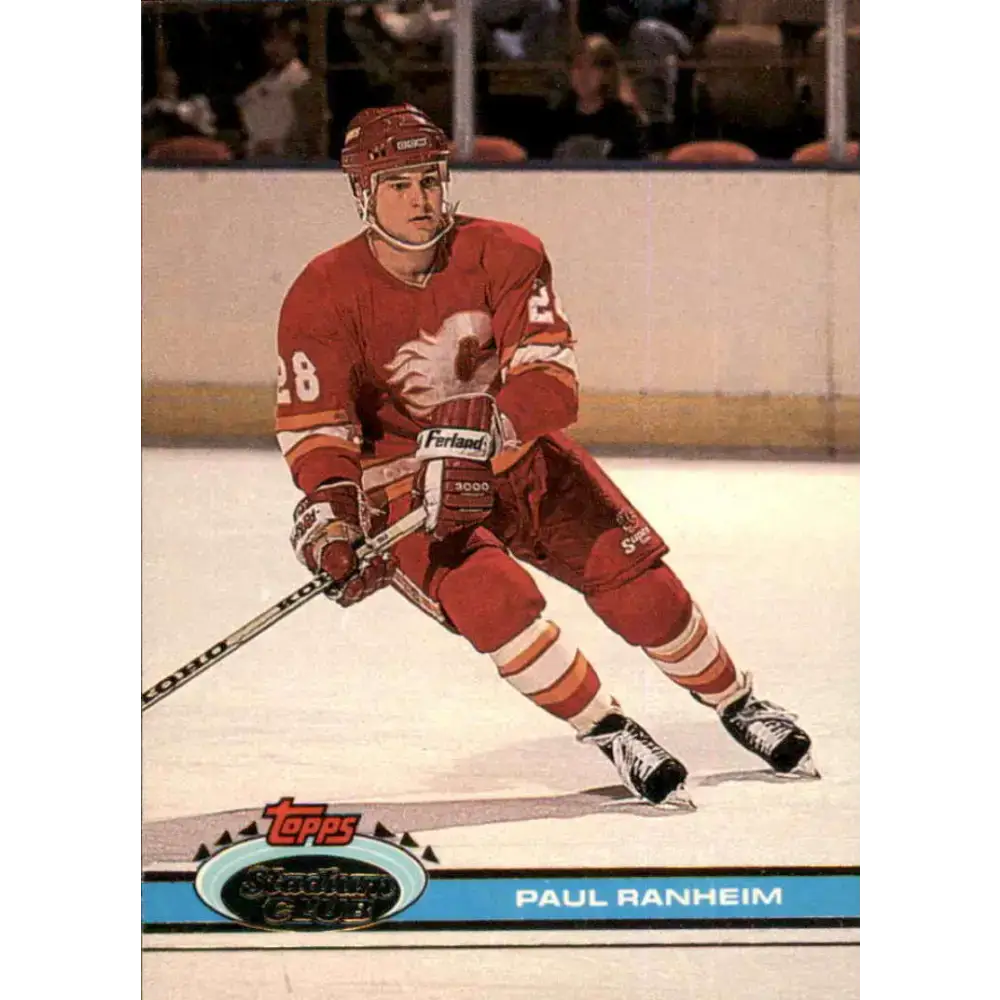 1991-92 Topps Stadium Club #50 Paul Ranheim NM-MT Calgary Flames Hockey Card - Hockey Card Single