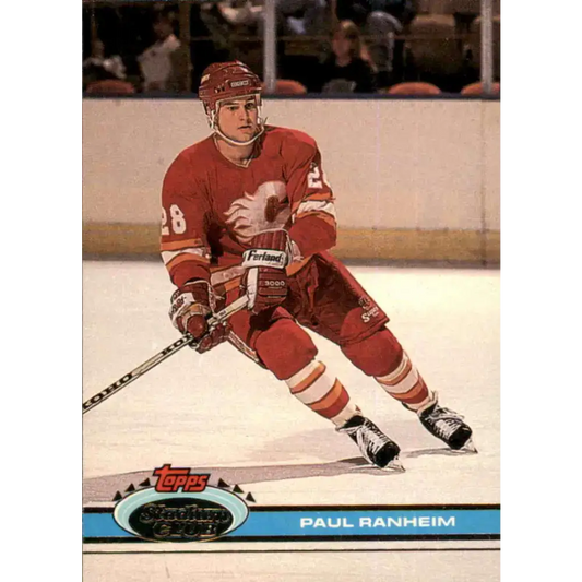 1991-92 Topps Stadium Club #50 Paul Ranheim NM-MT Calgary Flames Hockey Card - Hockey Card Single
