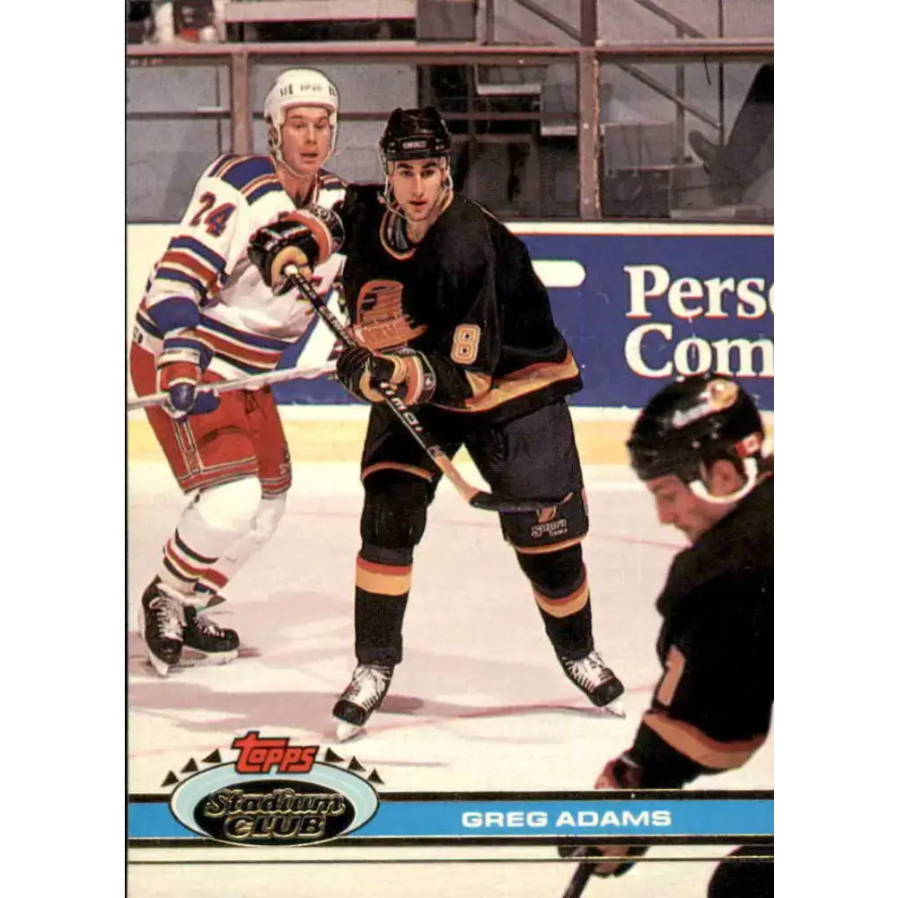 1991-92 Topps Stadium Club #52 Greg Adams NM-MT Vancouver Canucks Hockey Card - Hockey Card Single