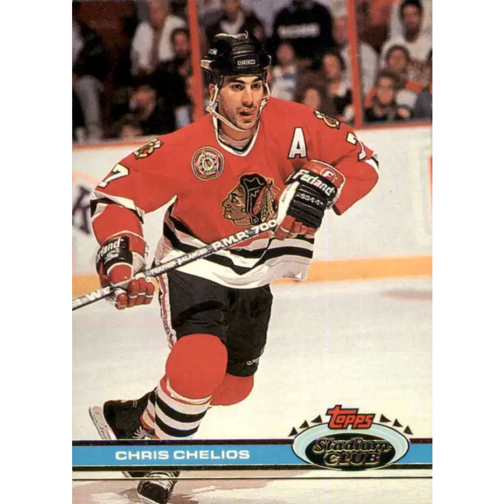 1991-92 Topps Stadium Club #6 Chris Chelios NM-MT Chicago Blackhawks Hockey Card - Hockey Card Single