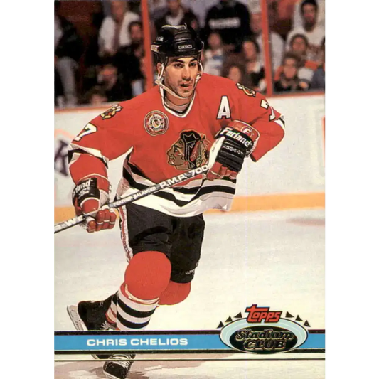 1991-92 Topps Stadium Club #6 Chris Chelios NM-MT Chicago Blackhawks Hockey Card - Hockey Card Single