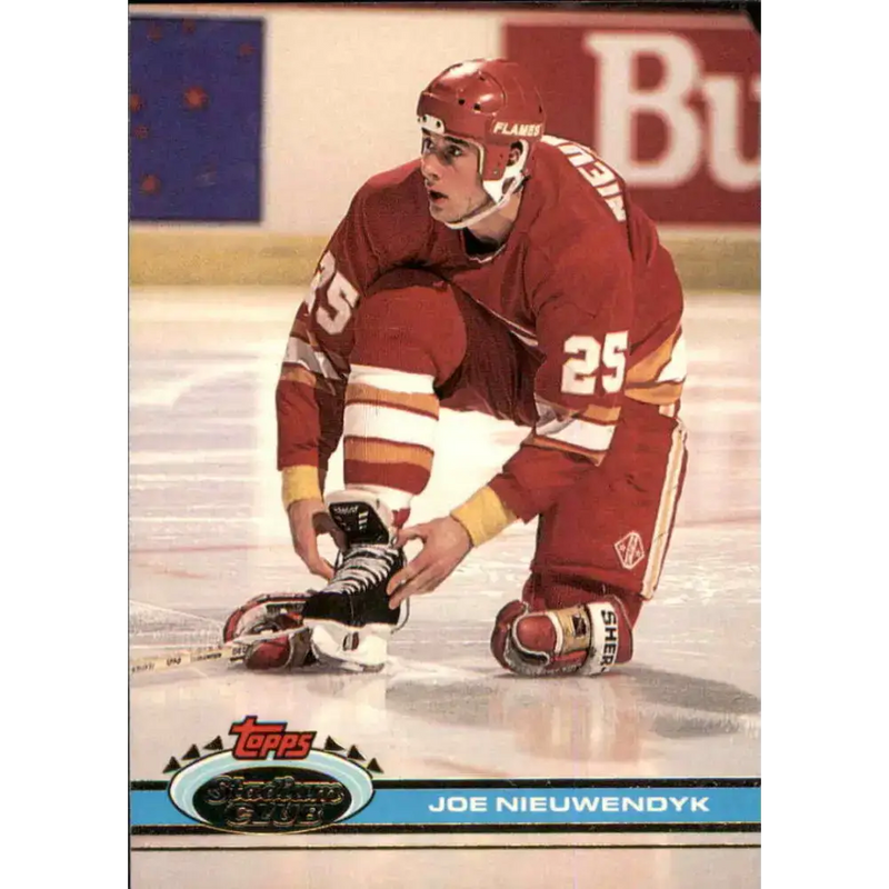 1991-92 Topps Stadium Club #60 Joe Nieuwendyk NM-MT Calgary Flames Hockey Card - Hockey Card Single