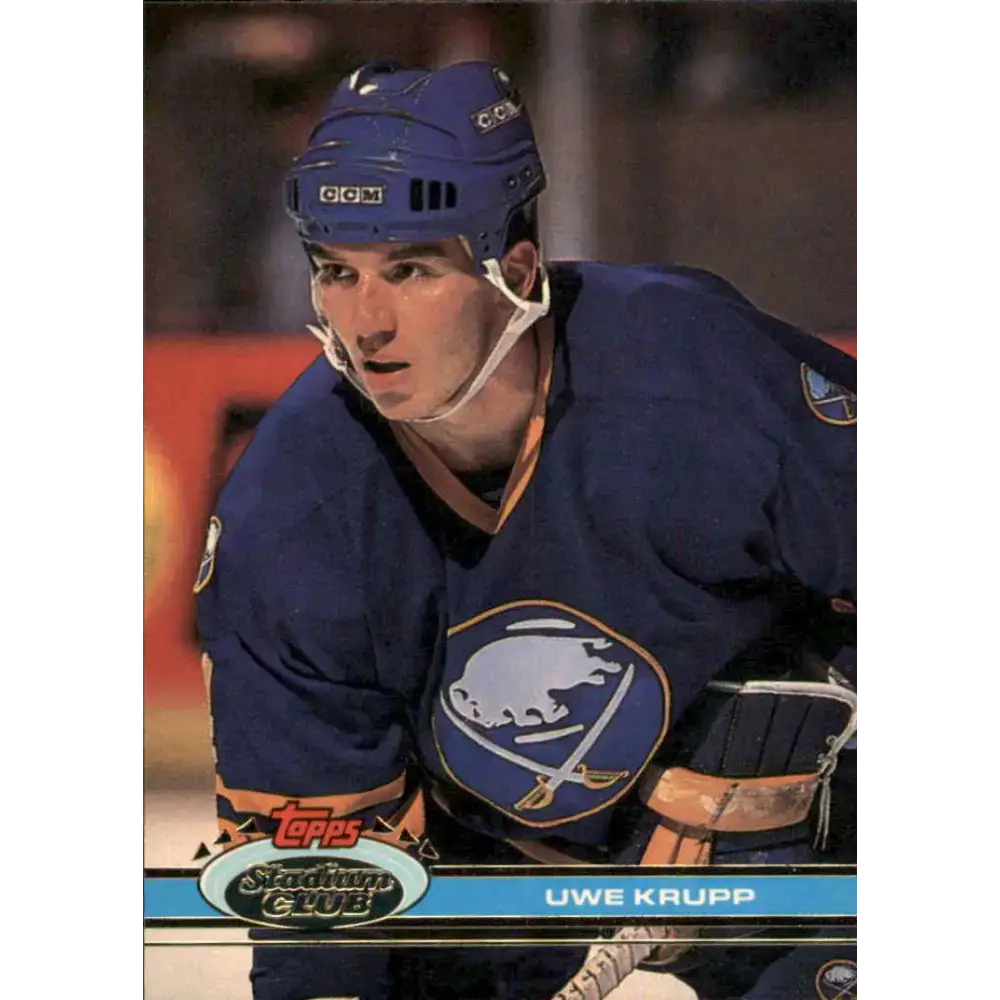 1991-92 Topps Stadium Club #62 Uwe Krupp NM-MT Buffalo Sabres Hockey Card - Hockey Card Single