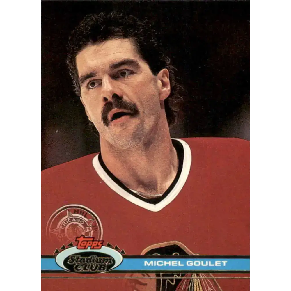 1991-92 Topps Stadium Club #66 Michel Goulet NM-MT Chicago Blackhawks Hockey Card - Hockey Card Single