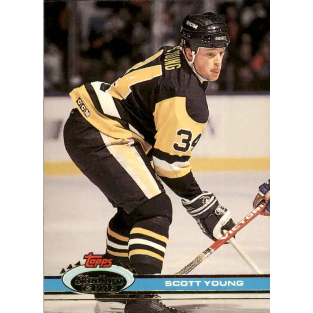 1991-92 Topps Stadium Club #74 Scott Young NM-MT Pittsburgh Penguins Hockey Card - Hockey Card Single