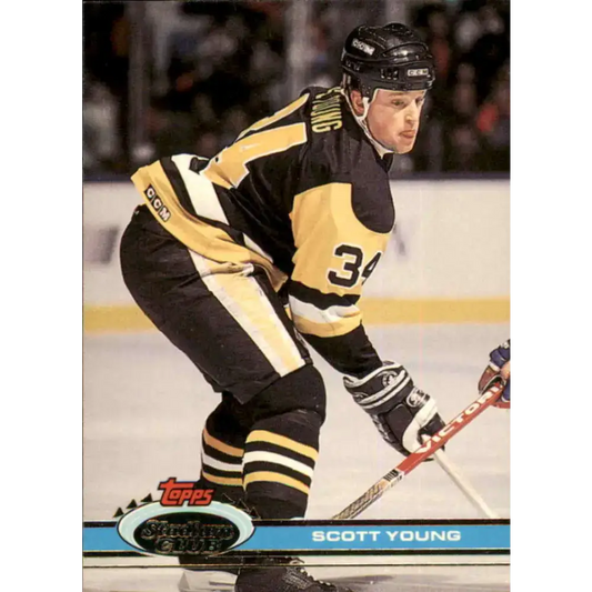 1991-92 Topps Stadium Club #74 Scott Young NM-MT Pittsburgh Penguins Hockey Card - Hockey Card Single