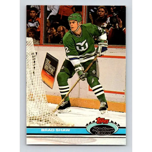 1991-92 Topps Stadium Club #83 Brad Shaw NM-MT Hartford Whalers Hockey Card - Hockey Card Single