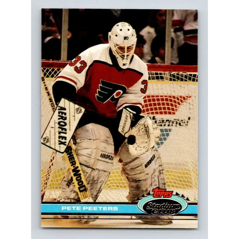 1991-92 Topps Stadium Club #88 Pete Peeters NM-MT Philadelphia Flyers Hockey Card - Hockey Card Single