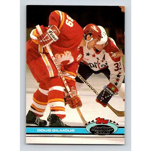 1991-92 Topps Stadium Club #96 Doug Gilmour NM-MT Calgary Flames Hockey Card - Hockey Card Single