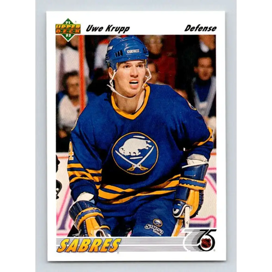 1991-92 Upper Deck #102 Uwe Krupp NM-MT Hockey Card - Hockey Card Single