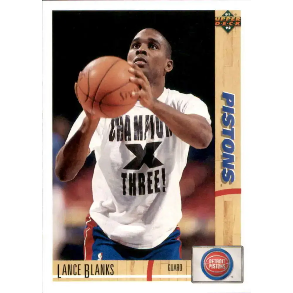 1991-92 Upper Deck #108 Lance Blanks NM-MT Detroit Pistons Basketball Card - Basketball Card Single