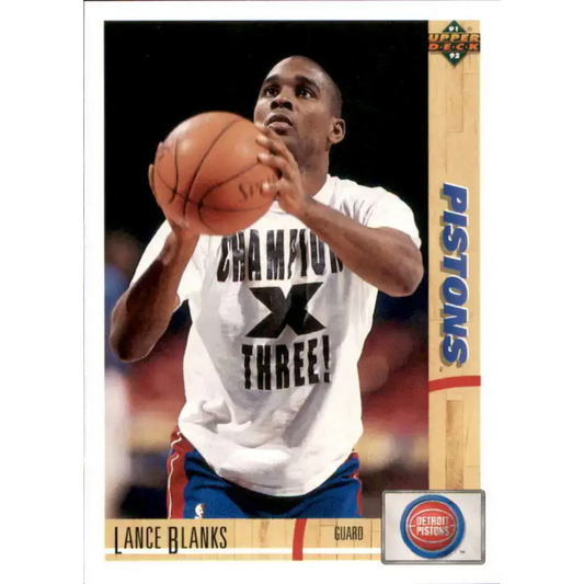 1991-92 Upper Deck #108 Lance Blanks NM-MT Detroit Pistons Basketball Card - Basketball Card Single