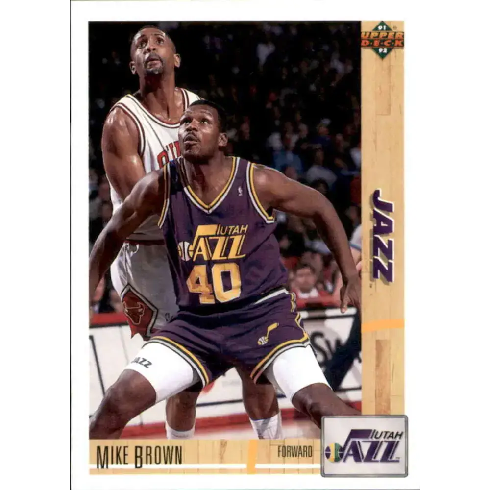1991-92 Upper Deck #118 Mike Brown NM-MT Utah Jazz Basketball Card - Basketball Card Single